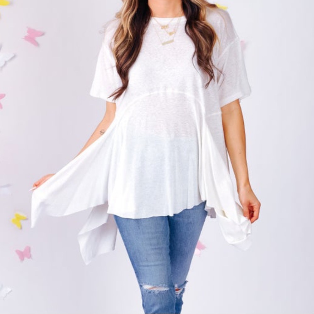Easel White Flowy Tunic